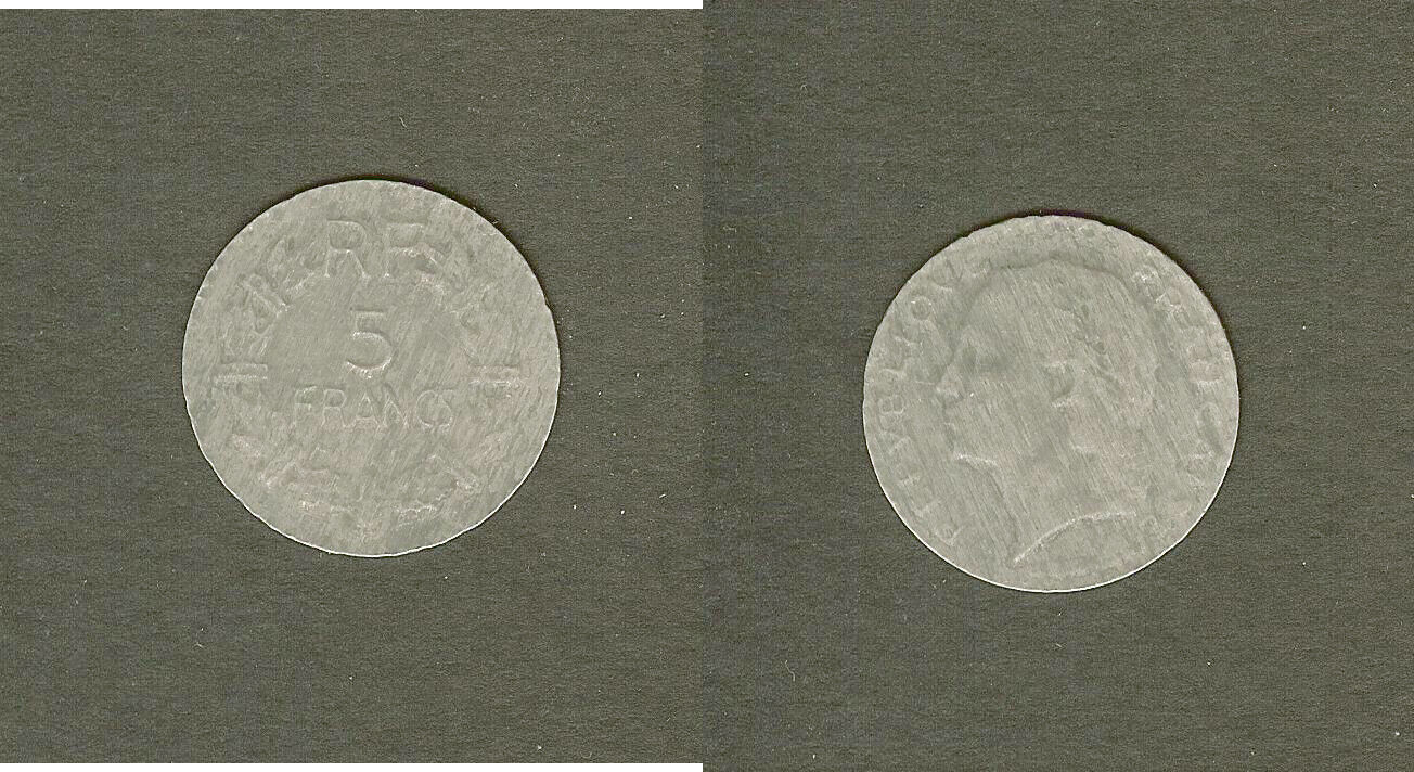 5 francs Lavriller 1947 faulty gVF